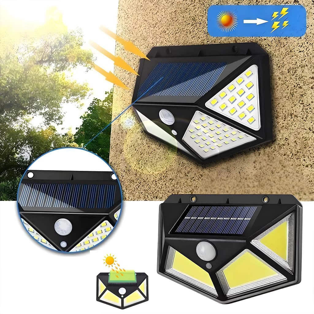 Lampe solaire d'extérieur à 158 LED avec détecteur de mouvement imperméable 3 modes d'éclairage idéal pour un jardin — صورة 1
