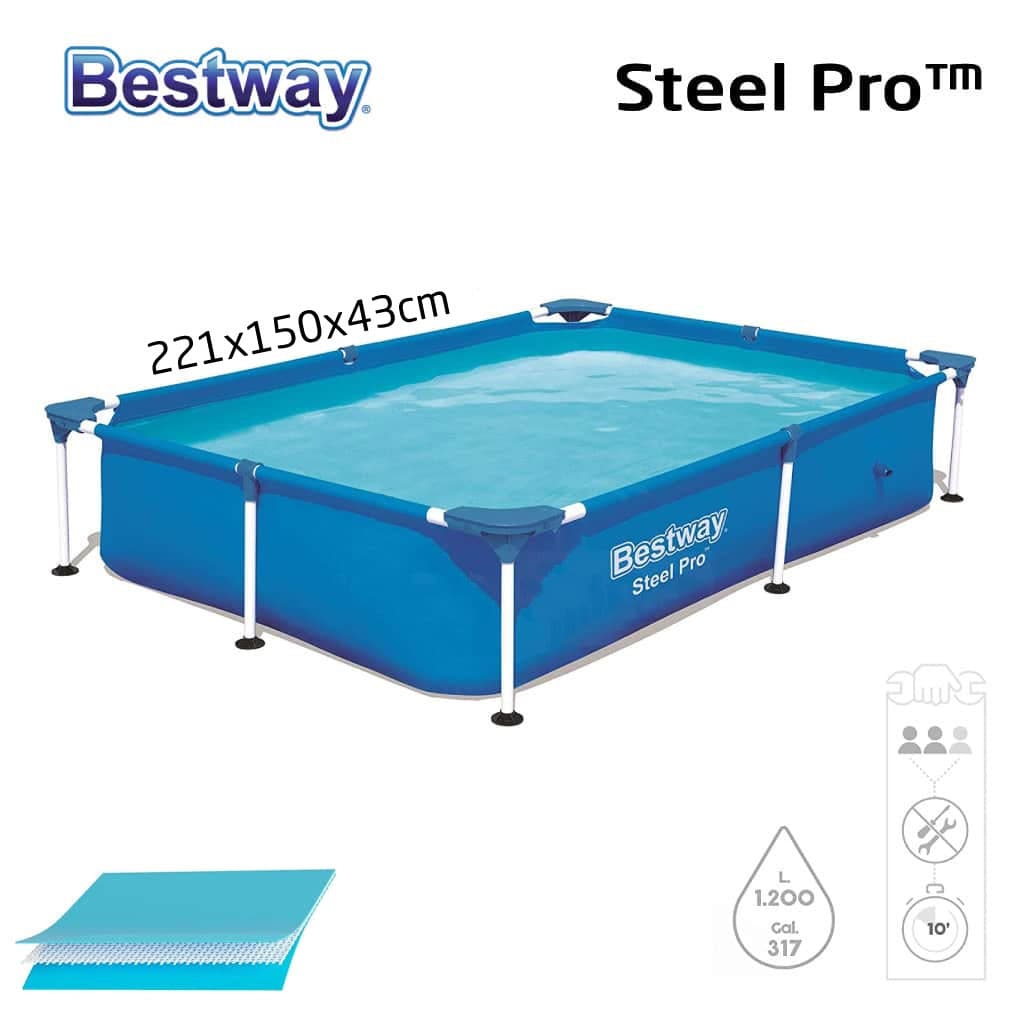 Steel Pro™ Piscine Rectangulaire 221 x 150 x 43cm Bestway 56401 — صورة 1