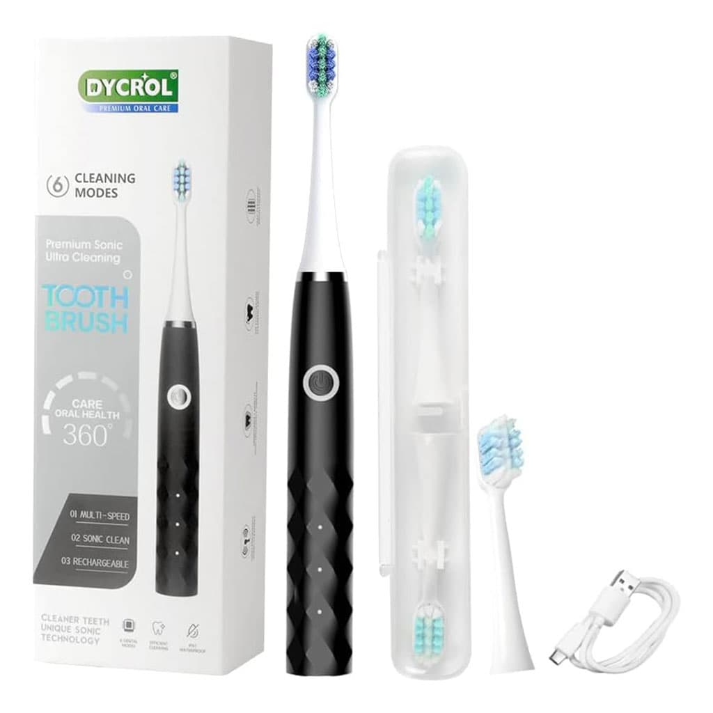 Brosse à dents électrique sonique 6 modes réglables avec 4 têtes – فرشاة أسنان — صورة 1