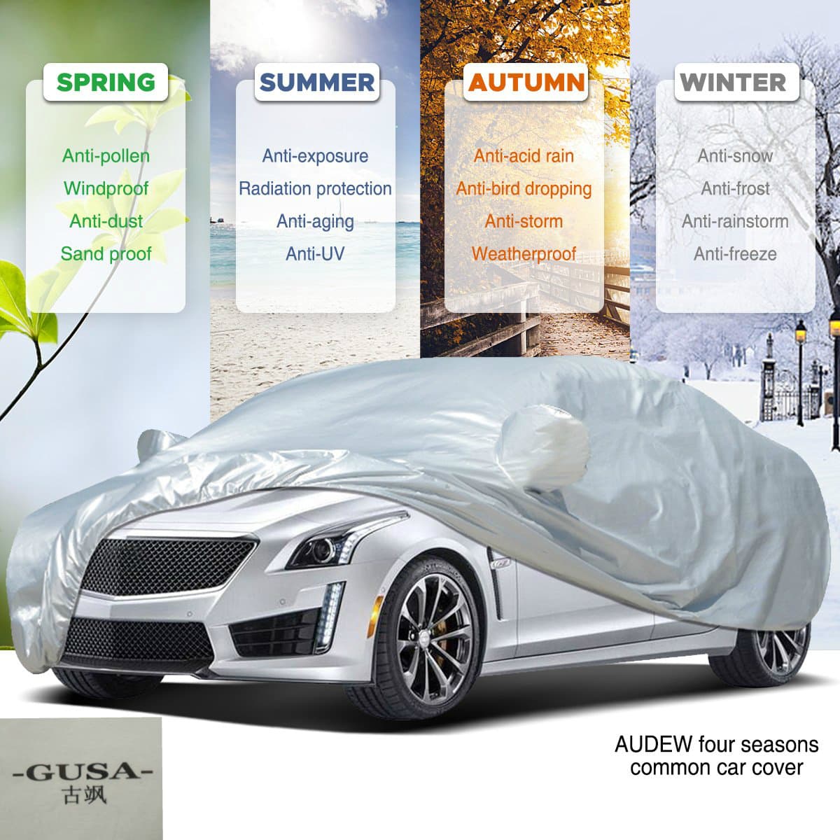 Bâche Auto Housse de Protection 4 Saisons (Tout types de voiture) /M/L/XL — صورة 7