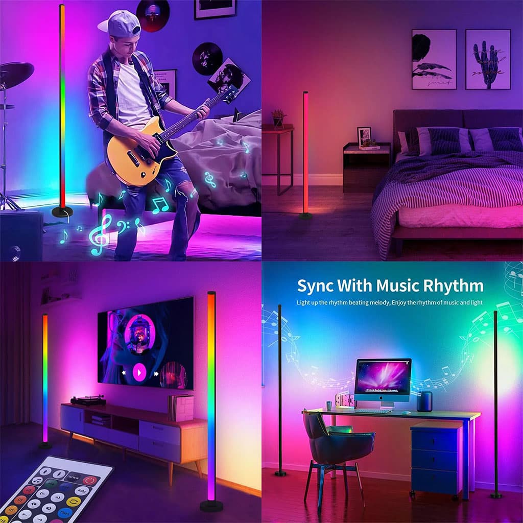 Lampadaire d’Angle LED RGB à Intensité Variable – مصباح ملون للديكور — صورة 5