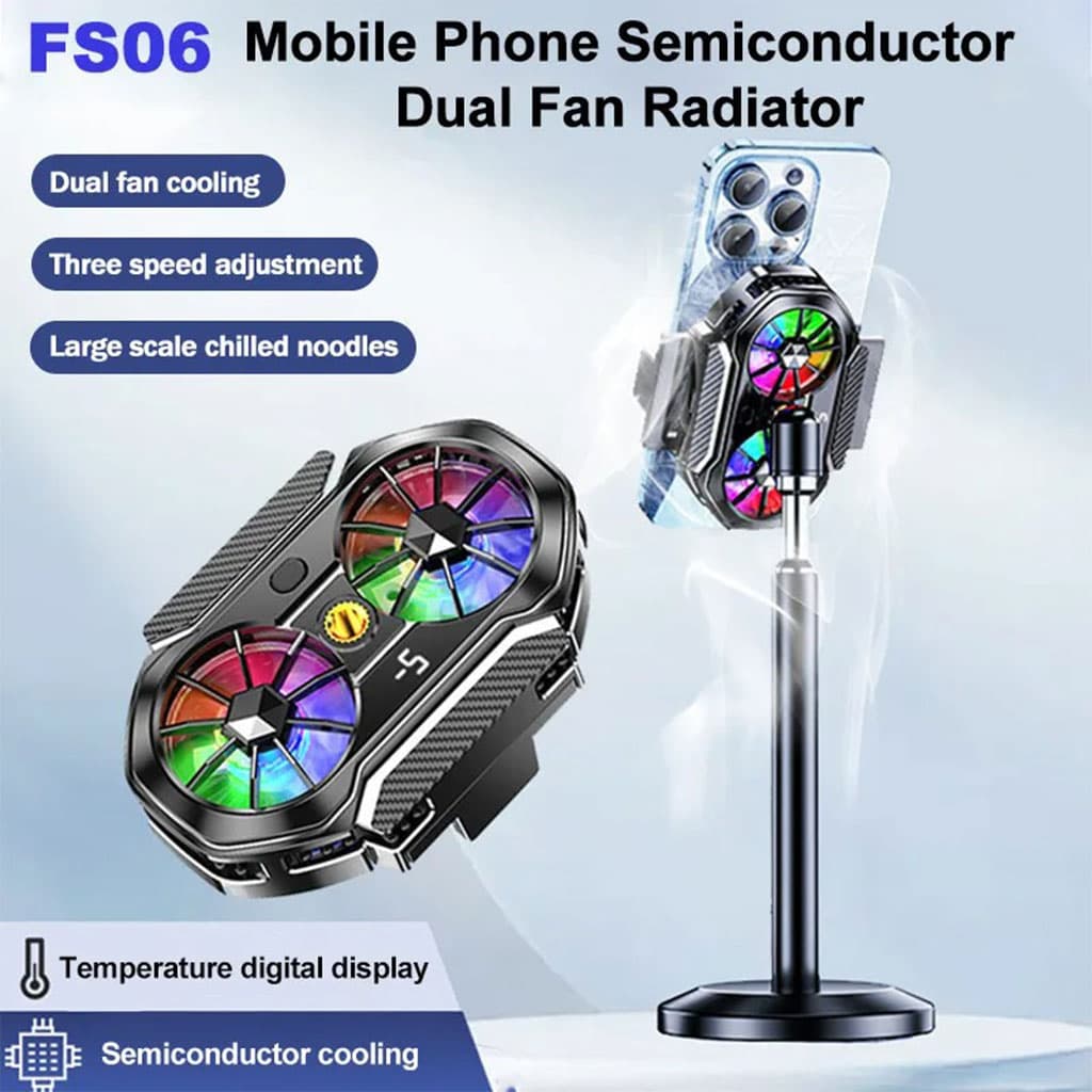Refroidisseur de téléphone portable à double ventilateur FS06 – مبرد هواتف — صورة 6