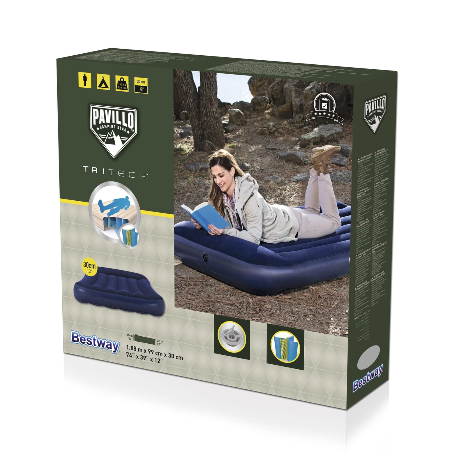 Pavillo Matelas Gonflable avec Oreiller intégrée 188x99x30 cm Bestwey #67680 — صورة 4