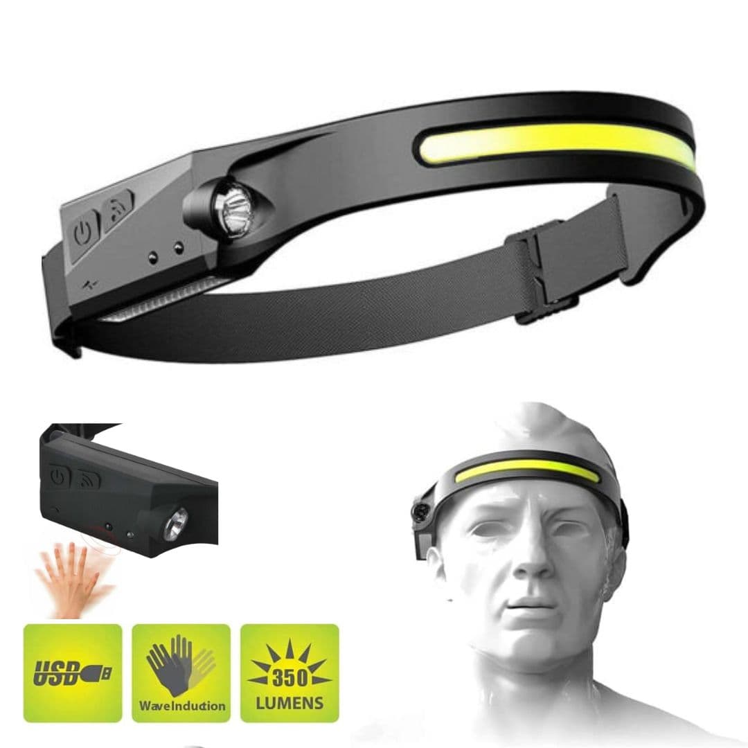 Lampe frontale 6000LM COB à Induction Rechargeable 5 Modes — صورة 1