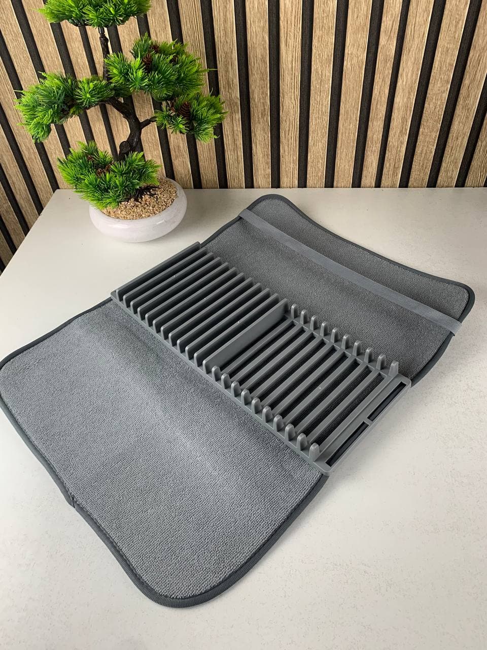 منشفة تجفيف الأواني | Serviette Microfibre Base Amovible | امتصاص قوي — صورة حقيقية 8