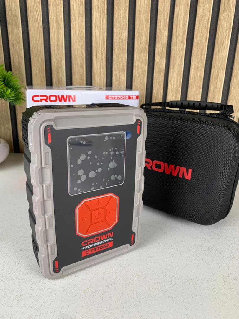 Compresseur De Voiture Avec Booster Batterie 24000mAh CROWN CT37043TB — صورة حقيقية 6