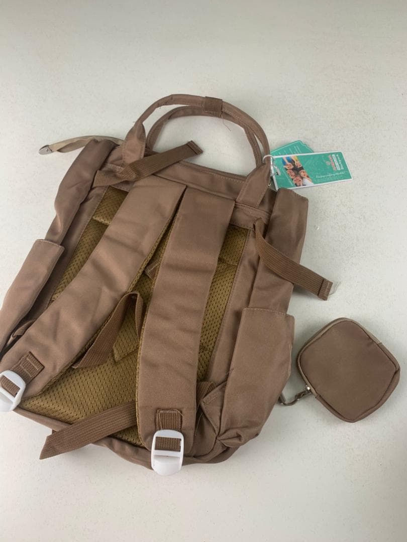 Ensemble de sacs d’école Kawai pour Enfants 2Pcs Avec Pochette Marron – محفظة 2 قطع كاواي مع محفظة صغيرة بني — صورة حقيقية 4