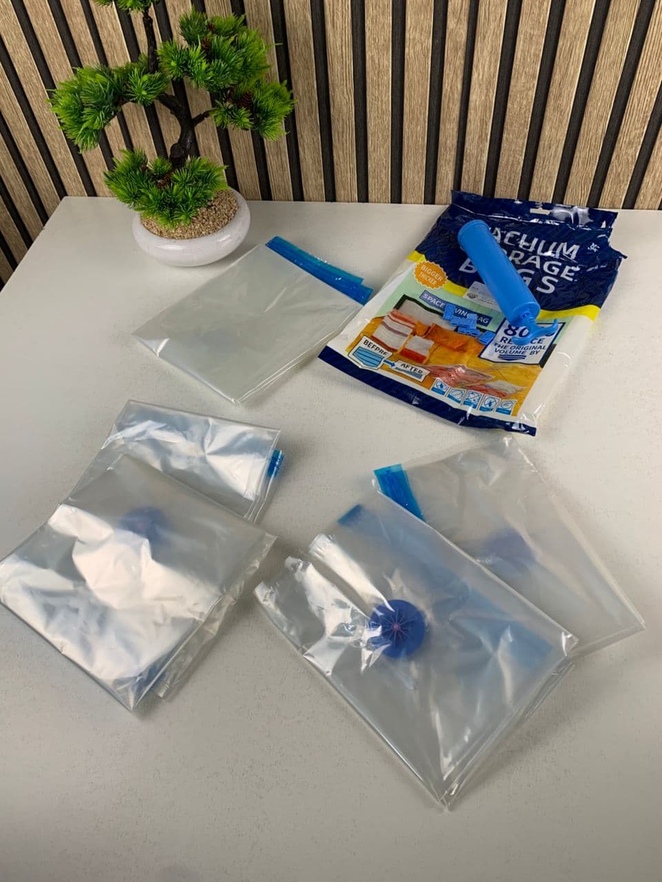 Pack de 5 Sacs Sous-Vide refermables et réutilisables + Pompe Inclus – طقم أكياس ضغط الهواء — صورة حقيقية 7