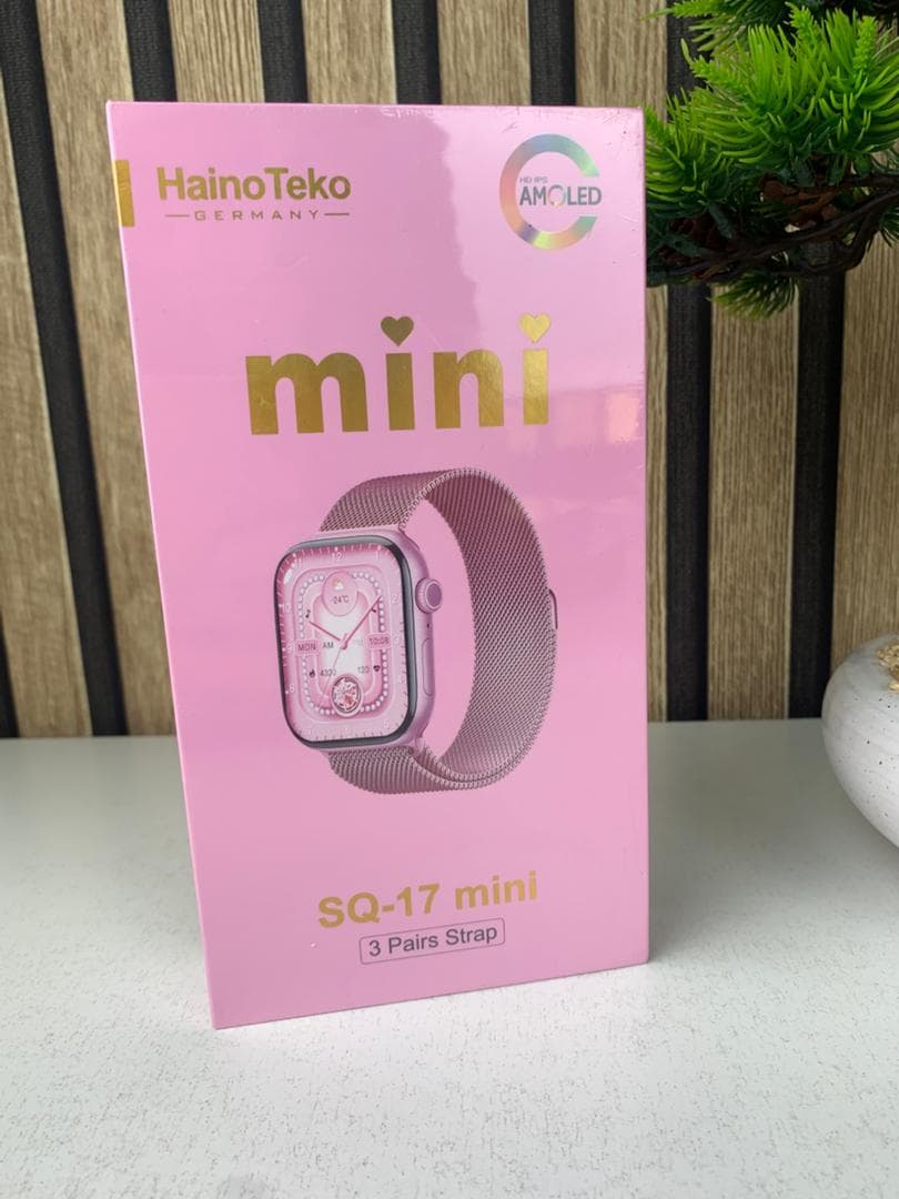 HainoTeko SQ-17 Mini Smart Watch Series 10 AMOLED avec 3 Bracelets – ساعة ذكية أصلية للنساء — صورة حقيقية 13