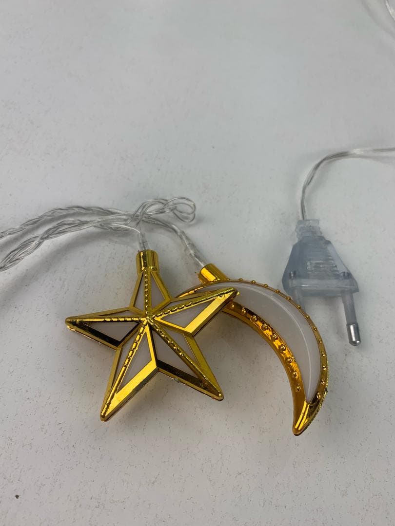 Guirlande Lumineuse Eid et Ramadan LED 10pcs - إضاءة رمضان على شكل قمر ونجمة — صورة حقيقية 8