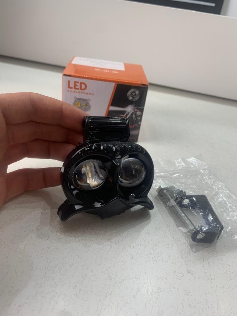 Lumière de hibou antibrouillard LED pour la moto 1Pcs – مصباح دراجات نارية عالي السطوع — صورة حقيقية 8