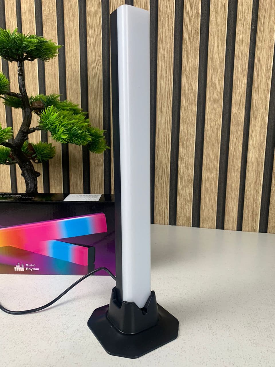 Desktop RGB Background Wall Atmosphere Lighting Bar 2pcs – اعمدة إضاءة لخلفية المكتب — صورة حقيقية 4