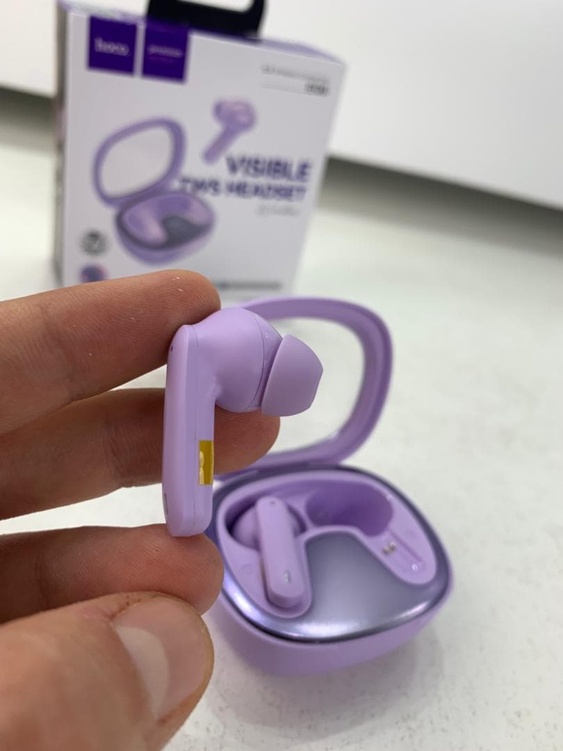 Écouteurs sans fil Bluetooth 5.3 HOCO EQ6 Purple – سماعات لاسلكية أصلية — صورة حقيقية 9
