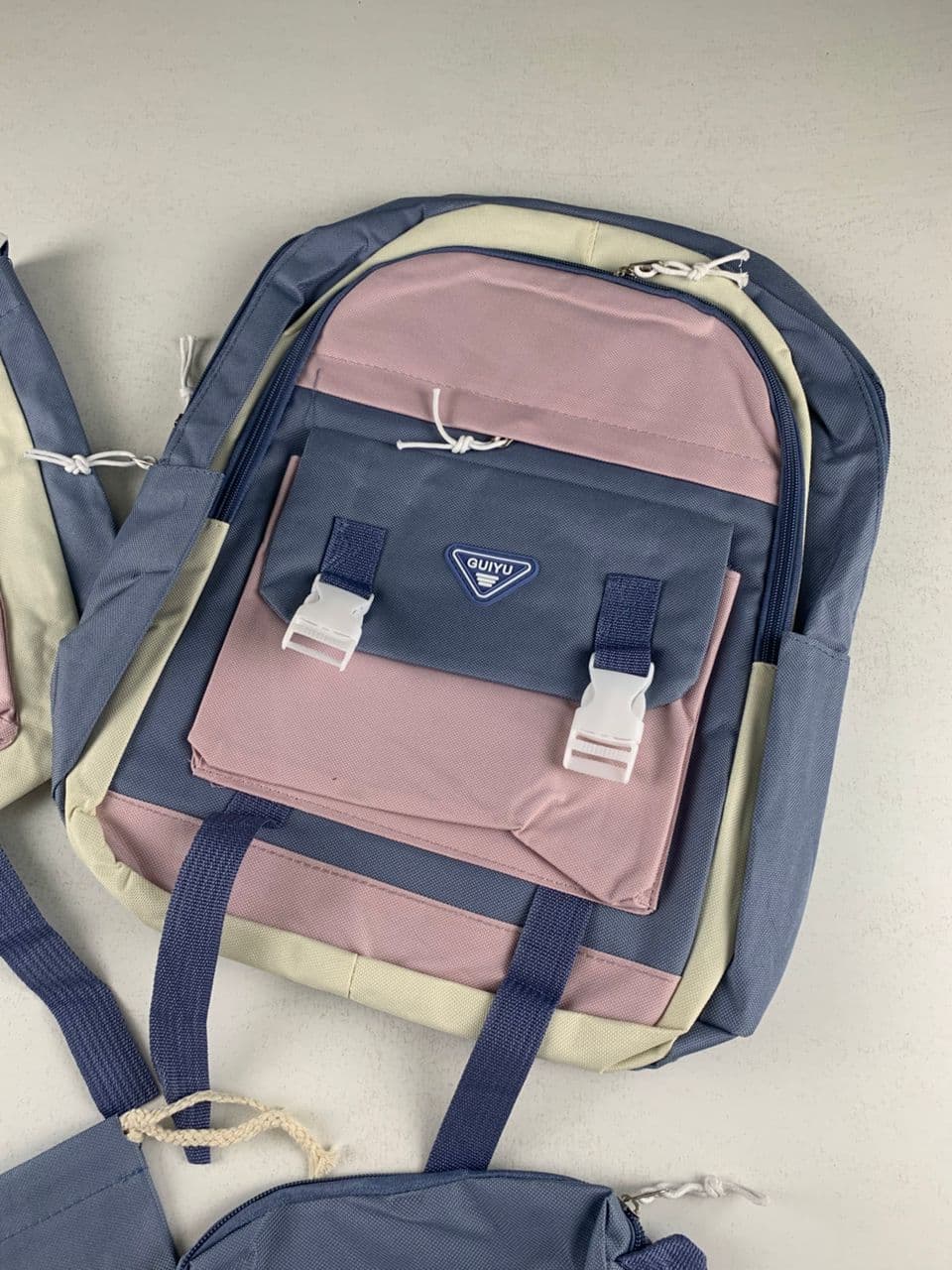 Ensemble de sacs d’école Kawai pour adolescents 5Pcs Guiyu V1 Bleu – محفظة 5 قطع كاواي أزرق — صورة حقيقية 7