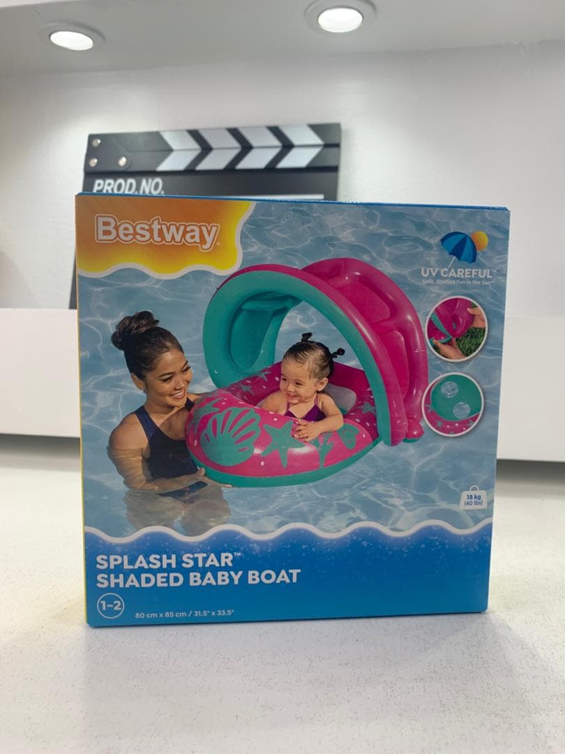 Bouée Gonflable pour enfants avec toit de protection UV Bestway 34091 – عوامة مائية للأطفال — صورة حقيقية 8