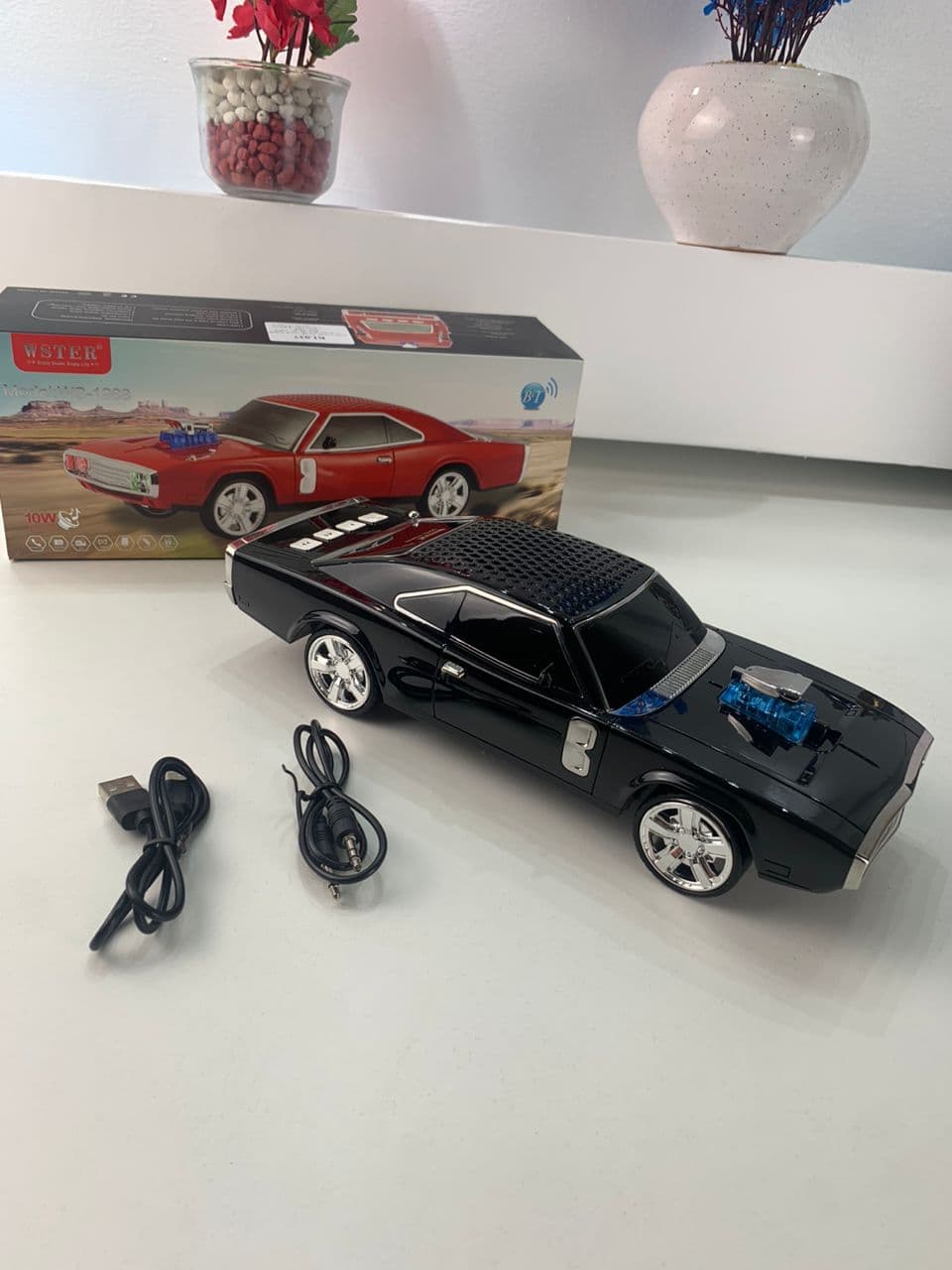 Voiture Haut-Parleur Bluetooth Sans Fil Rechargeable WSTER CAR 1968 – سيارة مكبر صوت بلوتوث لاسلكي — صورة حقيقية 6