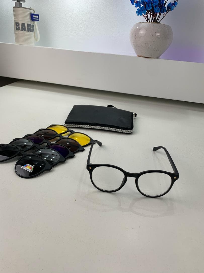 Lunette 6 En 1 2231A Optique / Soleil / Nuit - نظارات شمسية مغناطيسية — صورة حقيقية 10