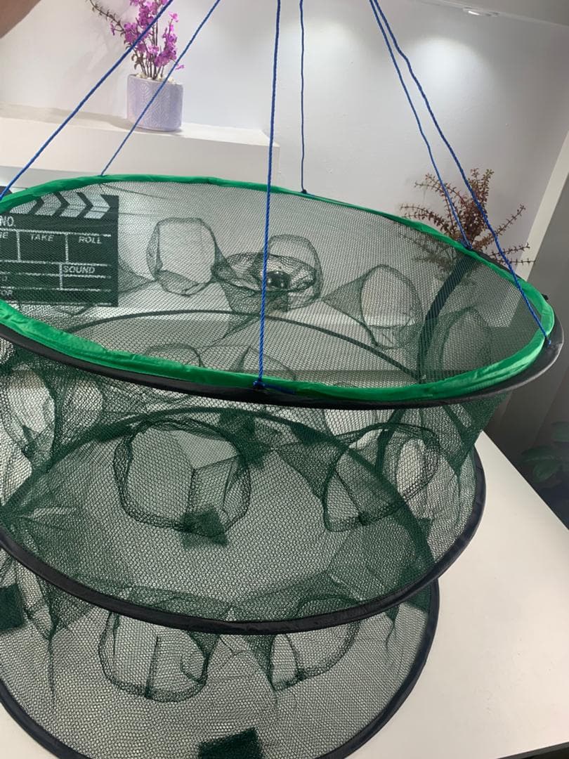 Piège de Pêche Poissons Rond 20 Trous pliable et portable 70cm – شبكة صيد الأسماك — صورة حقيقية 8