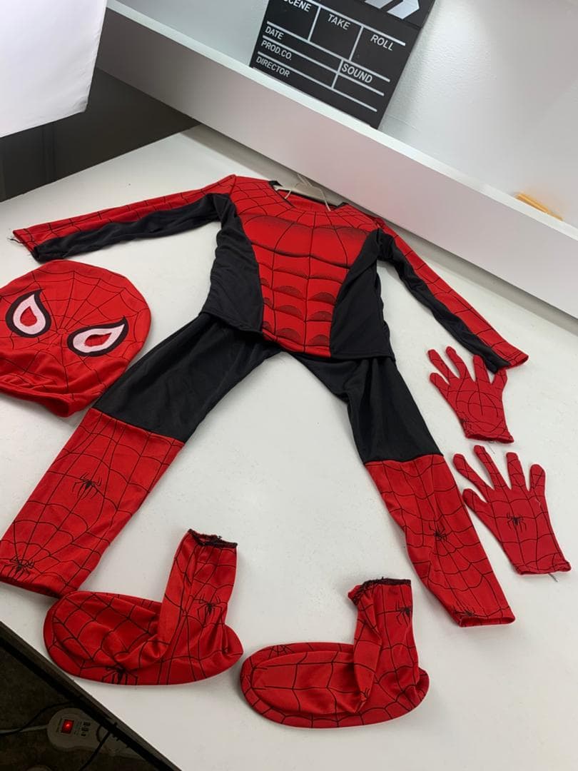Tenue de Deguisement Spiderman Complet 5PCS Pour Enfants – بدلة سبايدرمان — صورة حقيقية 3