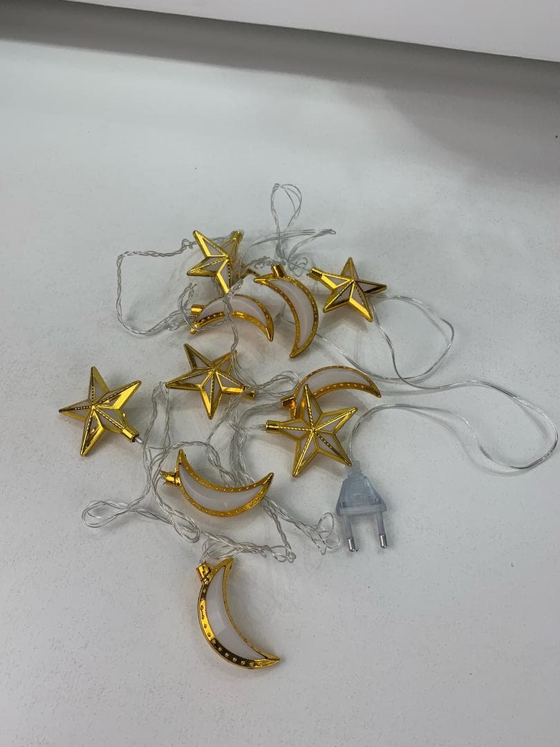 Guirlande Lumineuse Eid et Ramadan LED 10pcs - إضاءة رمضان على شكل قمر ونجمة — صورة حقيقية 10