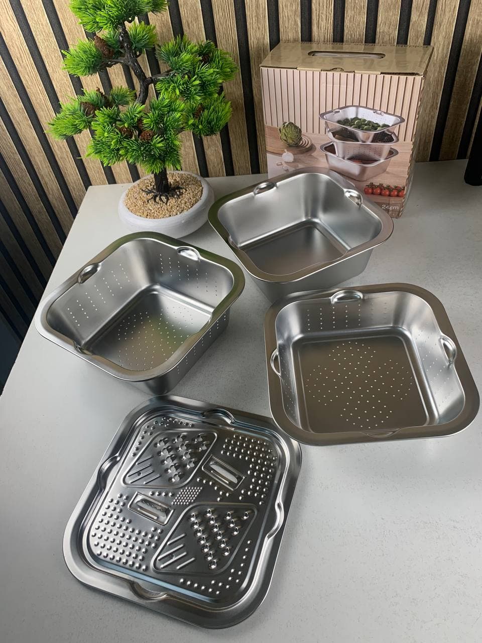 مفرمة وقطاعة خضر | Râpe Delaval Inox 3 EN 1 | مع سلة تصفية — صورة حقيقية 10