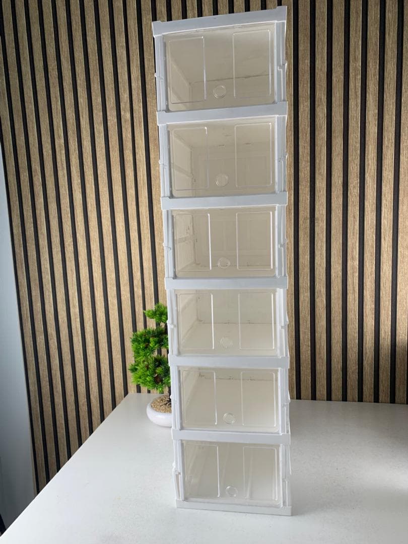 Étagère à chaussures pliable transparente à 6 niveaux facile à ranger – منظم أحذية قابل للطي وسهل التركيب — صورة حقيقية 9