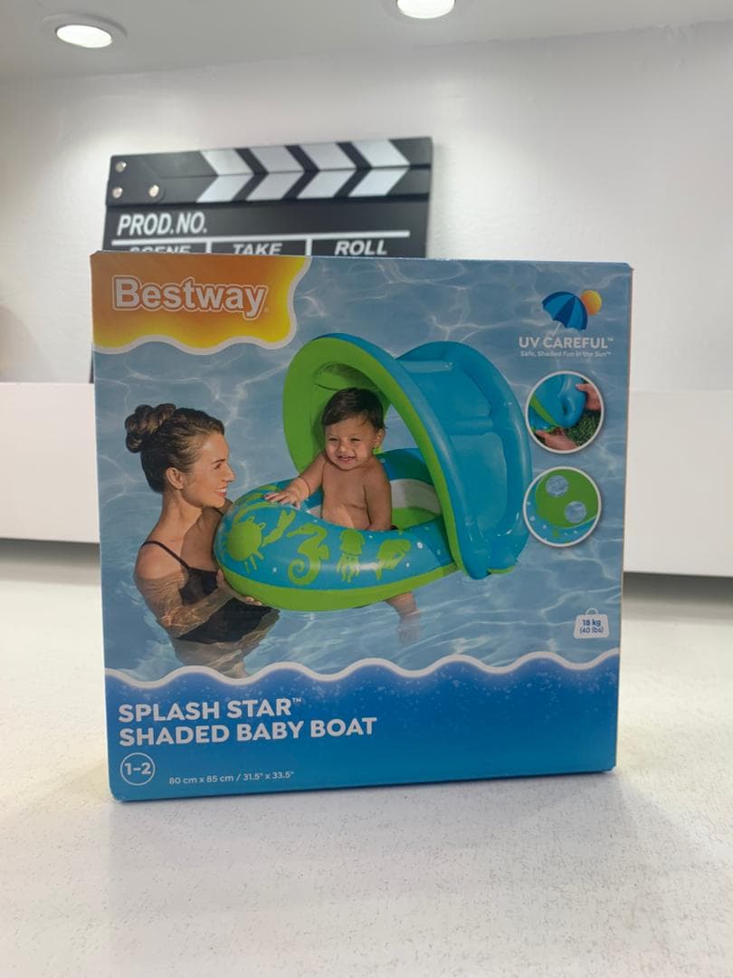 Bouée Gonflable pour enfants avec toit de protection UV Bestway 34091 – عوامة مائية للأطفال — صورة حقيقية 7
