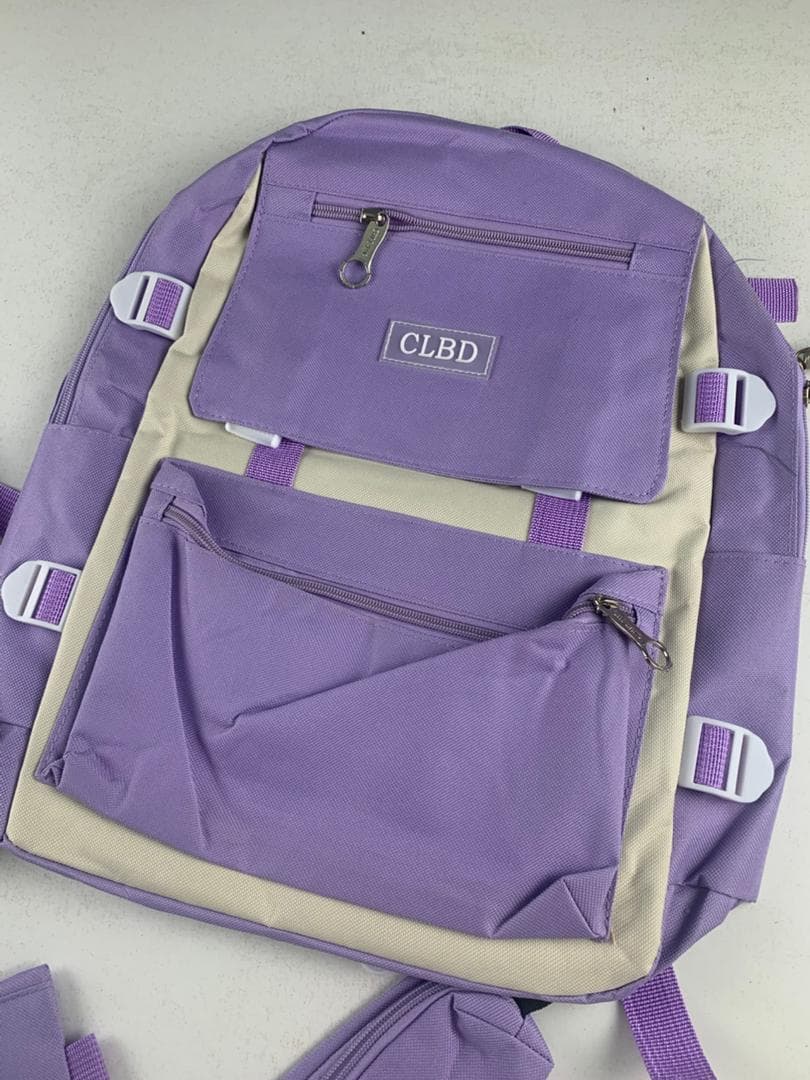 Ensemble de sacs d’école Kawai pour adolescents 4Pcs CLBD V1 Mauve – محفظة 4 قطع كاواي بنفسجي — صورة حقيقية 6