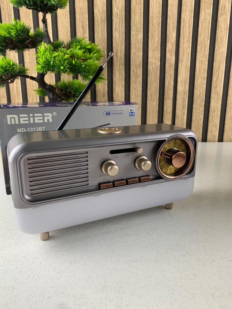 Radio Portable Rétro et Haut Parleur Bluetooth Style Vintage MD-1313BT – مكبر صوت بلوتوث — صورة حقيقية 7