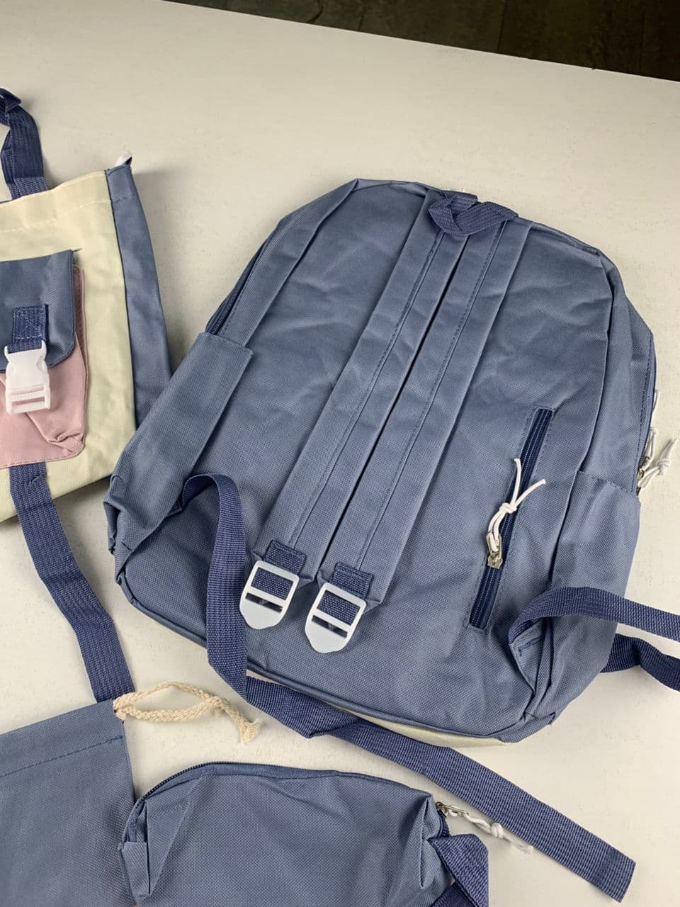 Ensemble de sacs d’école Kawai pour adolescents 5Pcs Guiyu V1 Bleu – محفظة 5 قطع كاواي أزرق — صورة حقيقية 6