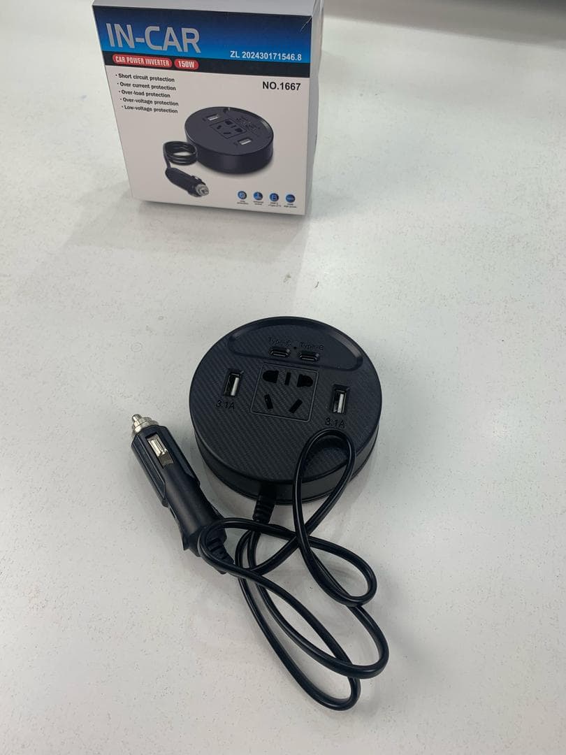 Olesson Convertisseur de courant pour voiture 150W – جهاز شحن في السيارة — صورة حقيقية 7