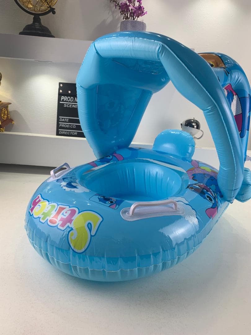 Bouée de natation gonflable pour bébé avec toit – عوامة أطفال مع مظلة — صورة حقيقية 7