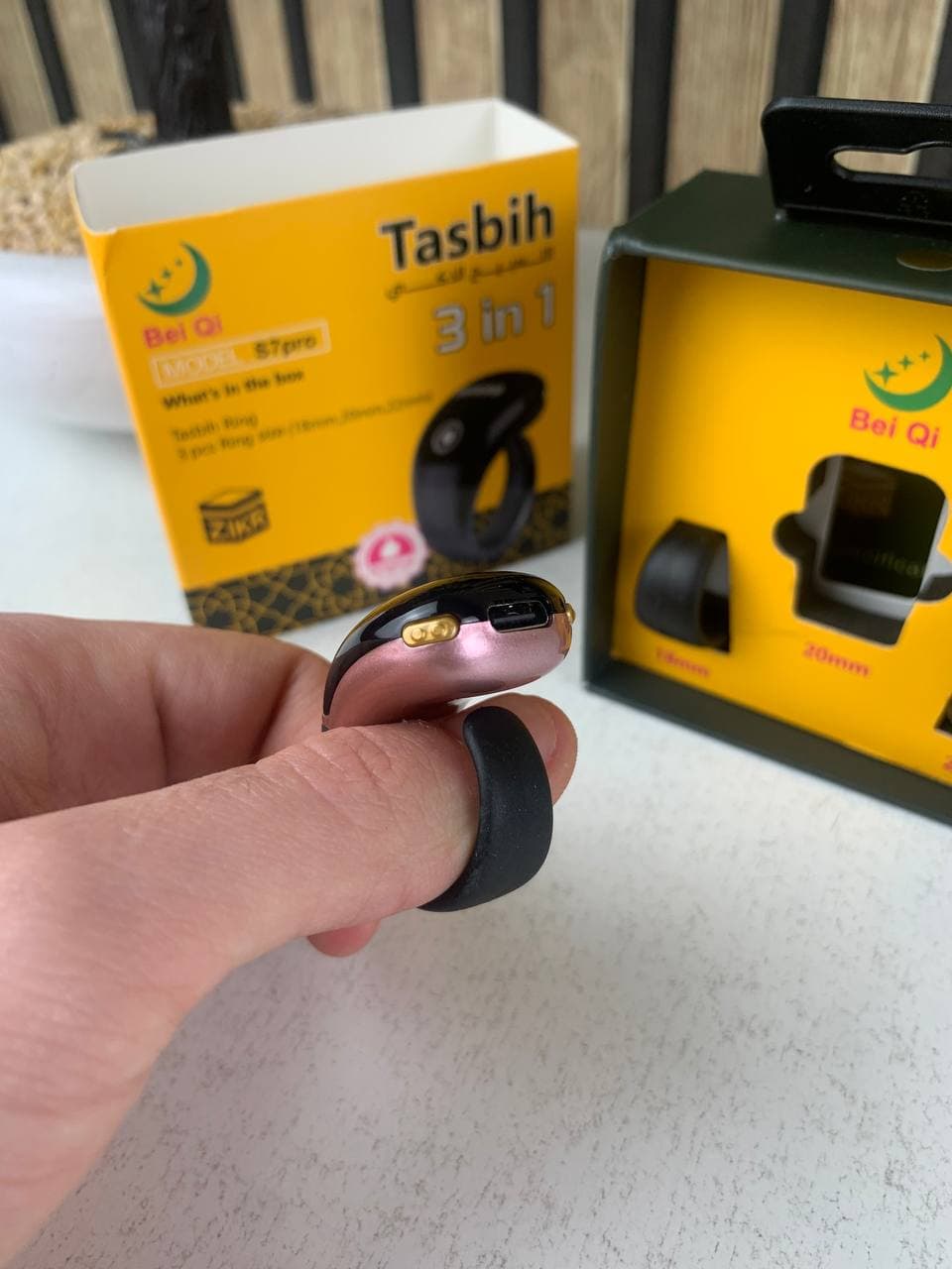 خاتم تسبيح إلكتروني | Bague Compteur Digital OLED | مقاوم للماء — صورة حقيقية 10