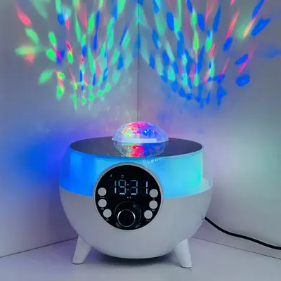 Haut-Parleur et Réveil LED d’Ambiance avec Chargeur Sans Fil 15W — صورة حقيقية 9