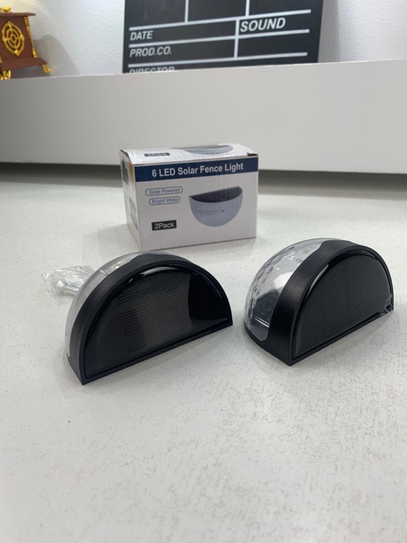 Pack 2 Lampes solaires pour clôture imperméable IP65 – مصابيح الإنارة الخارجية — صورة حقيقية 8