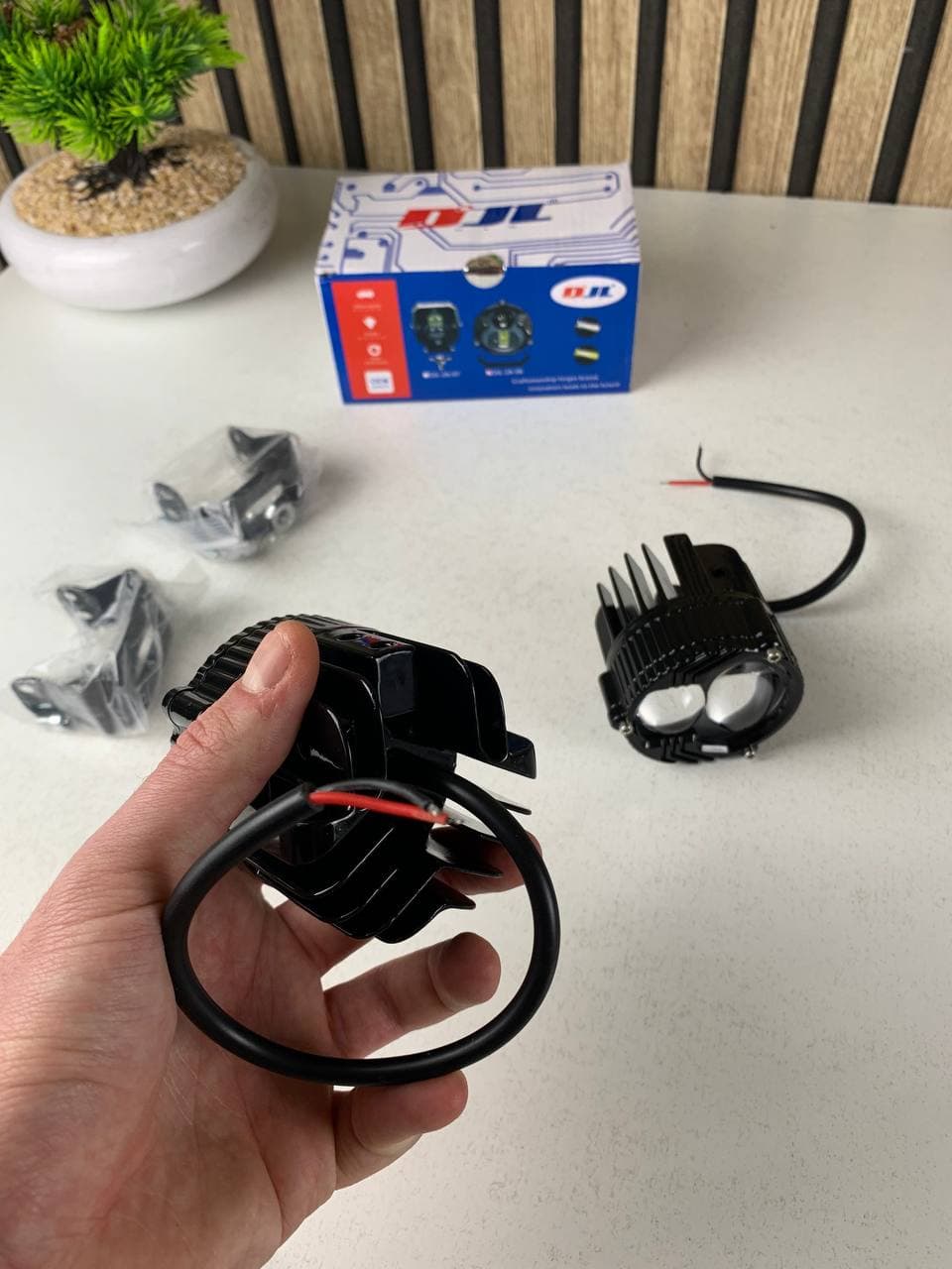 مصابيح دراجة نارية | Phares LED Anti-Brouillard | 2 قطع إضافية — صورة حقيقية 9