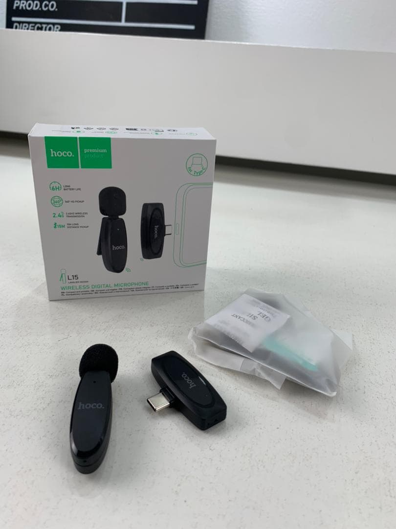 Hoco L15 Microphone Cravate Sans fil Type-C – ميكروفون لاسلكي أصلي — صورة حقيقية 7