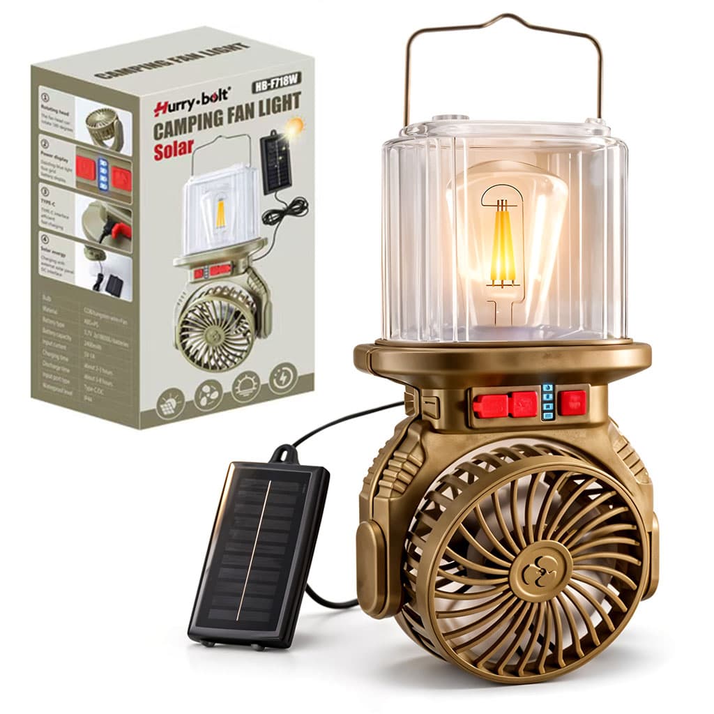 Lanterne et Ventilateur de Camping Solaire Rechargeable - فانوس ومروحة التخييم بالطاقة الشمسية 2 في 1 - Vacance & Loisir - صورة 1