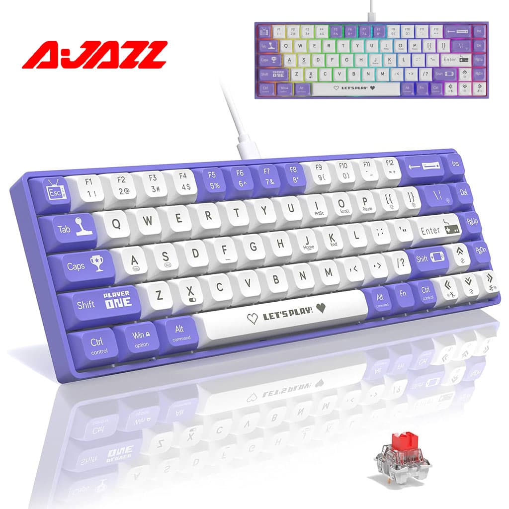 Clavier Mécanique Gaming 65% Compact Filaire avec Hotswap et Rétroéclairage Rainbow - لوحة مفاتيح ميكانيكية - صورة 1