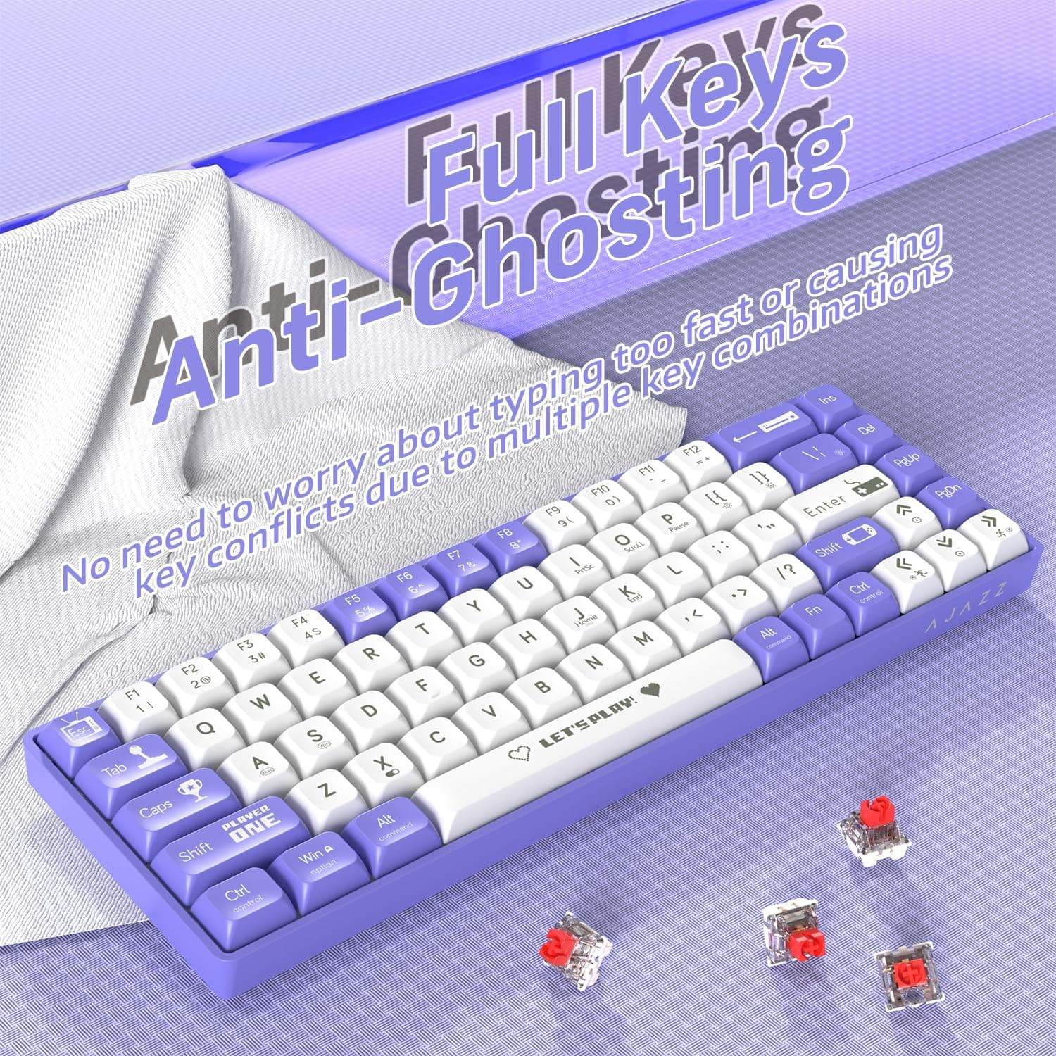 Clavier Mécanique Gaming 65% Compact Filaire avec Hotswap et Rétroéclairage Rainbow - لوحة مفاتيح ميكانيكية - صورة 3