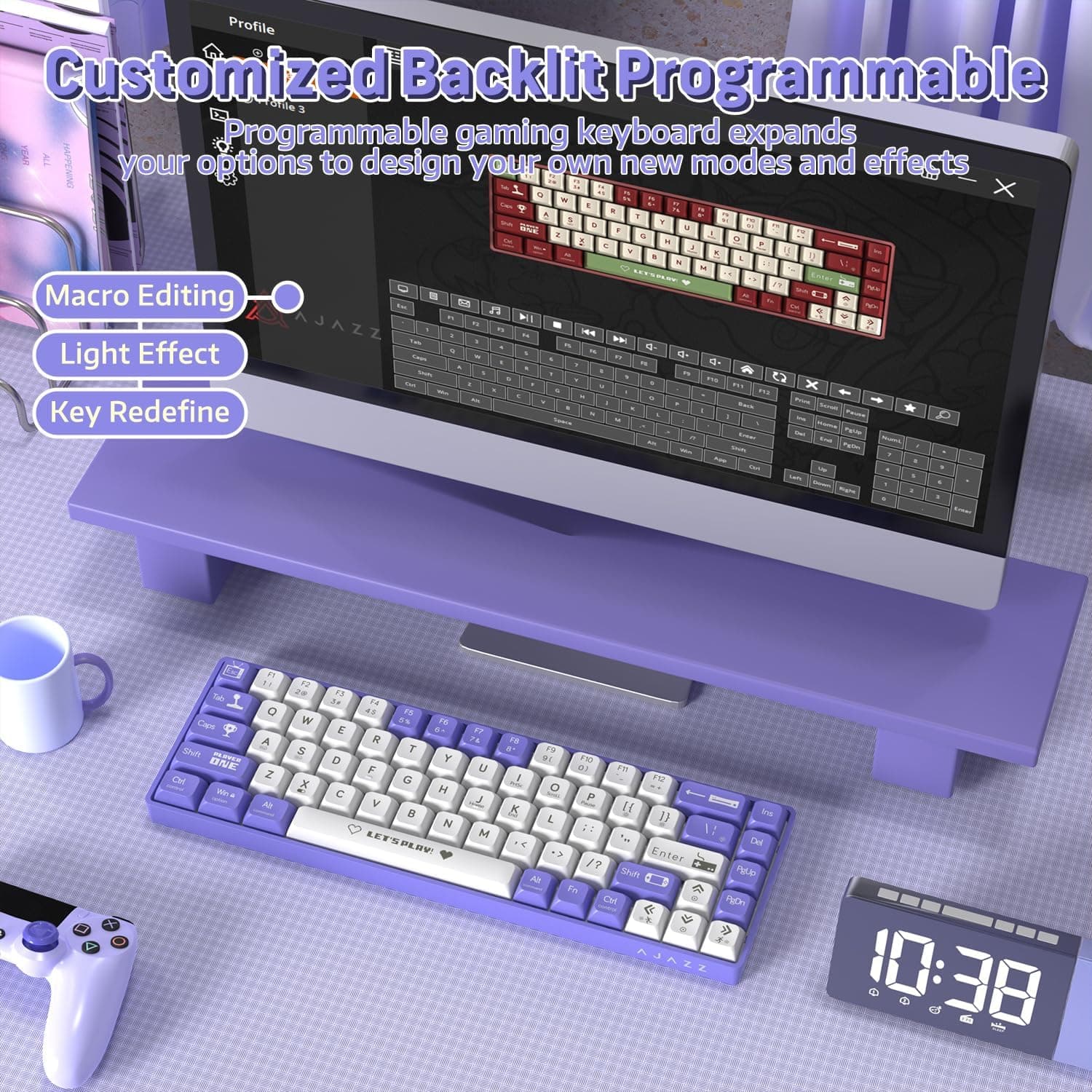 Clavier Mécanique Gaming 65% Compact Filaire avec Hotswap et Rétroéclairage Rainbow - لوحة مفاتيح ميكانيكية - صورة 5