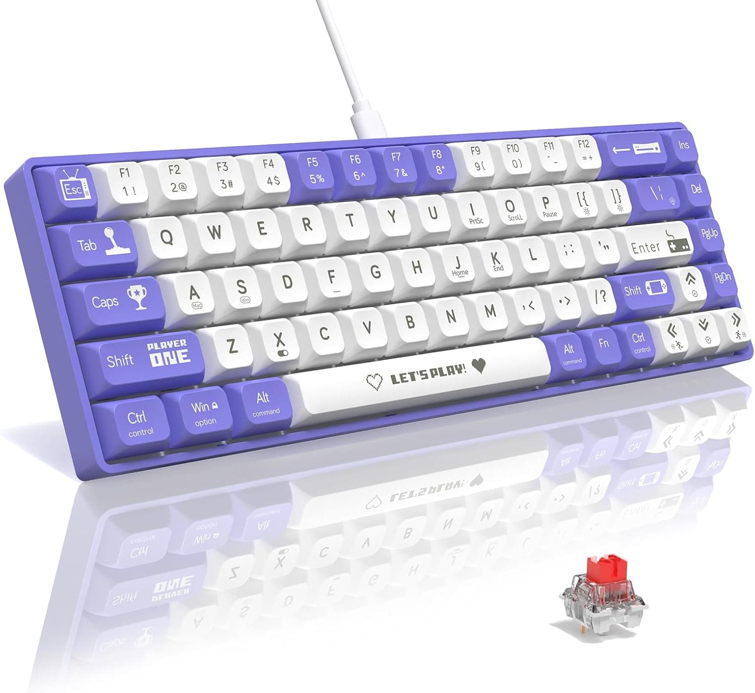 Clavier Mécanique Gaming 65% Compact Filaire avec Hotswap et Rétroéclairage Rainbow - لوحة مفاتيح ميكانيكية - صورة 10
