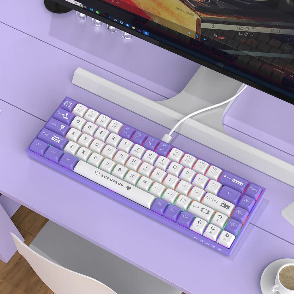 Clavier Mécanique Gaming 65% Compact Filaire avec Hotswap et Rétroéclairage Rainbow - لوحة مفاتيح ميكانيكية - صورة 12