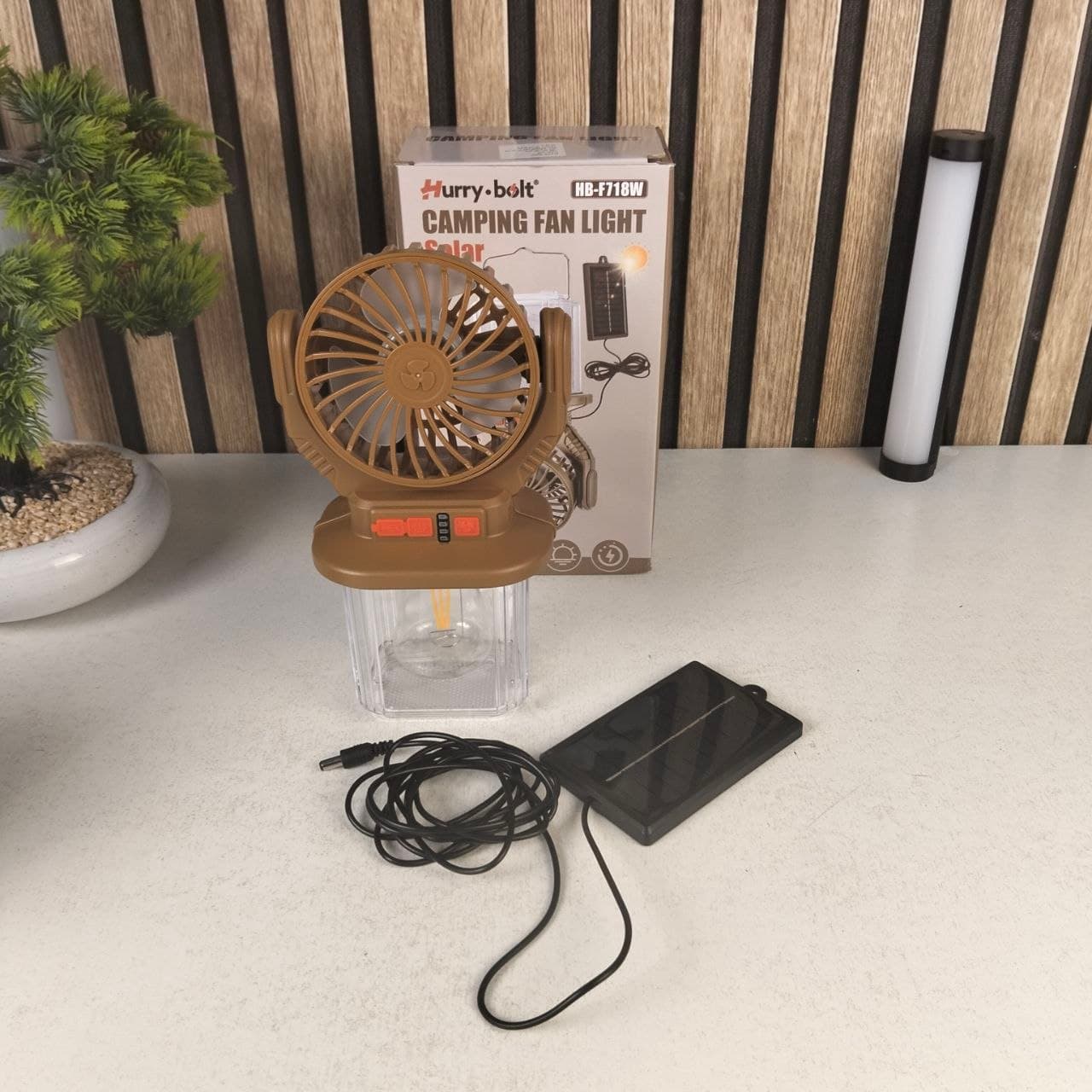 Lanterne et Ventilateur de Camping Solaire Rechargeable - فانوس ومروحة التخييم بالطاقة الشمسية 2 في 1 - Vacance & Loisir - صورة حقيقية 10