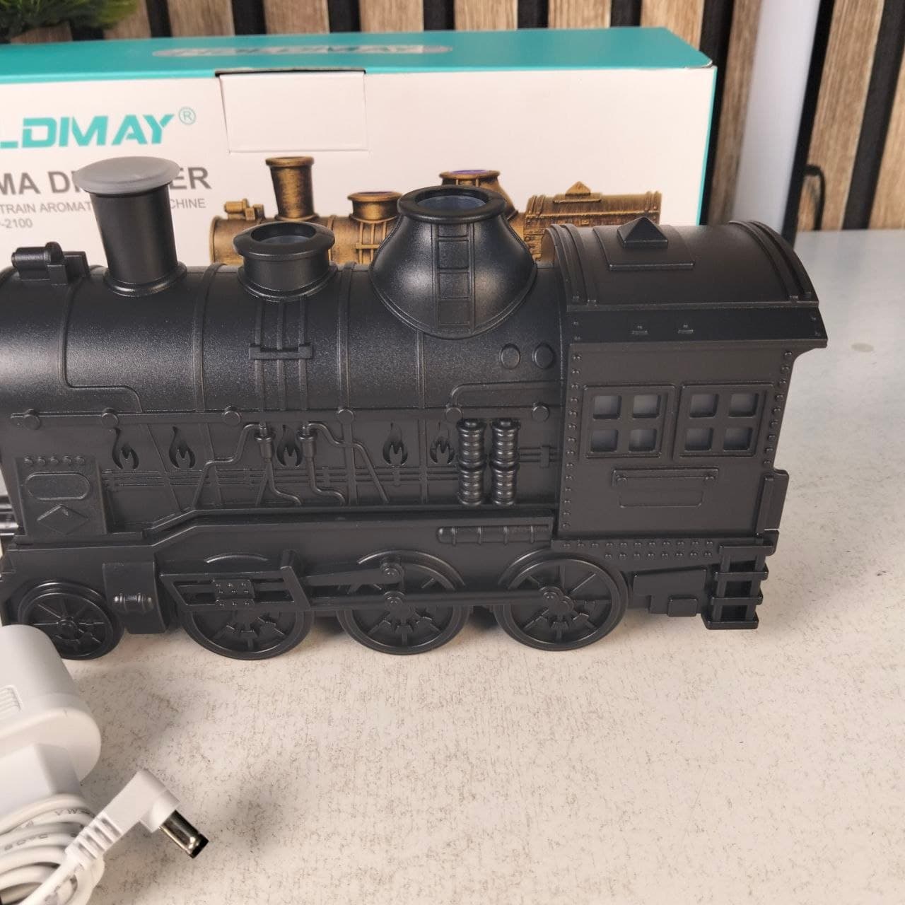 Diffuseur d'Huiles Essentielles en Forme de Train Humidificateur Ultrasonique - موزع روائح بتصميم القطار سعة 300 مل - Décoration - صورة حقيقية 14