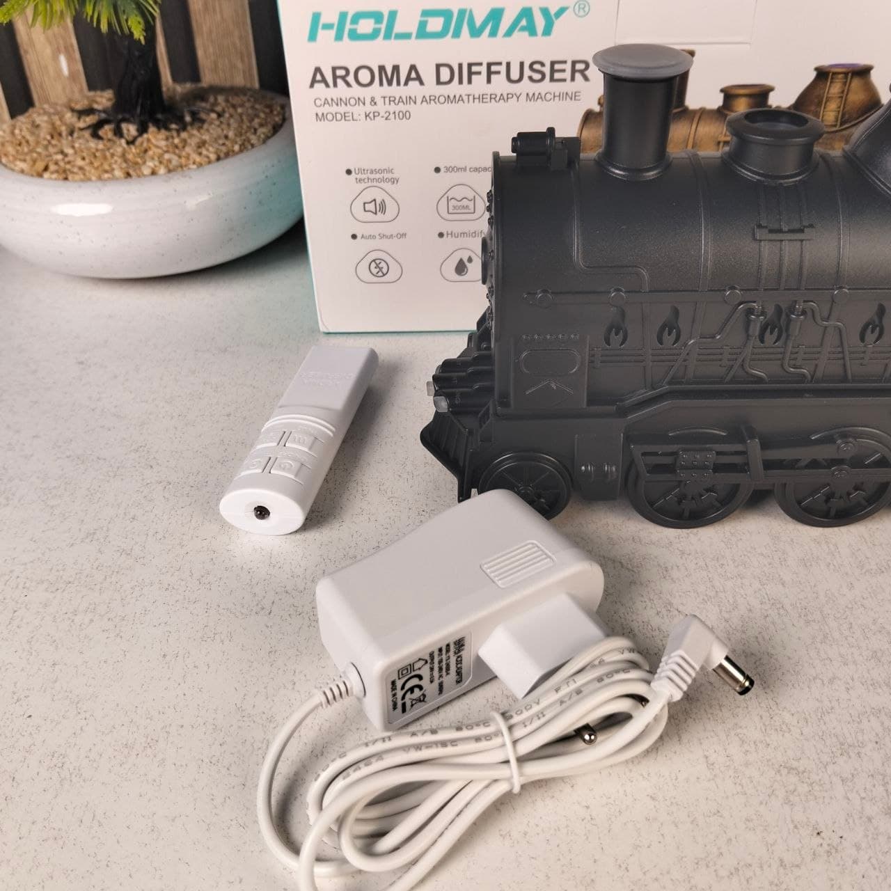 Diffuseur d'Huiles Essentielles en Forme de Train Humidificateur Ultrasonique - موزع روائح بتصميم القطار سعة 300 مل - Décoration - صورة حقيقية 15