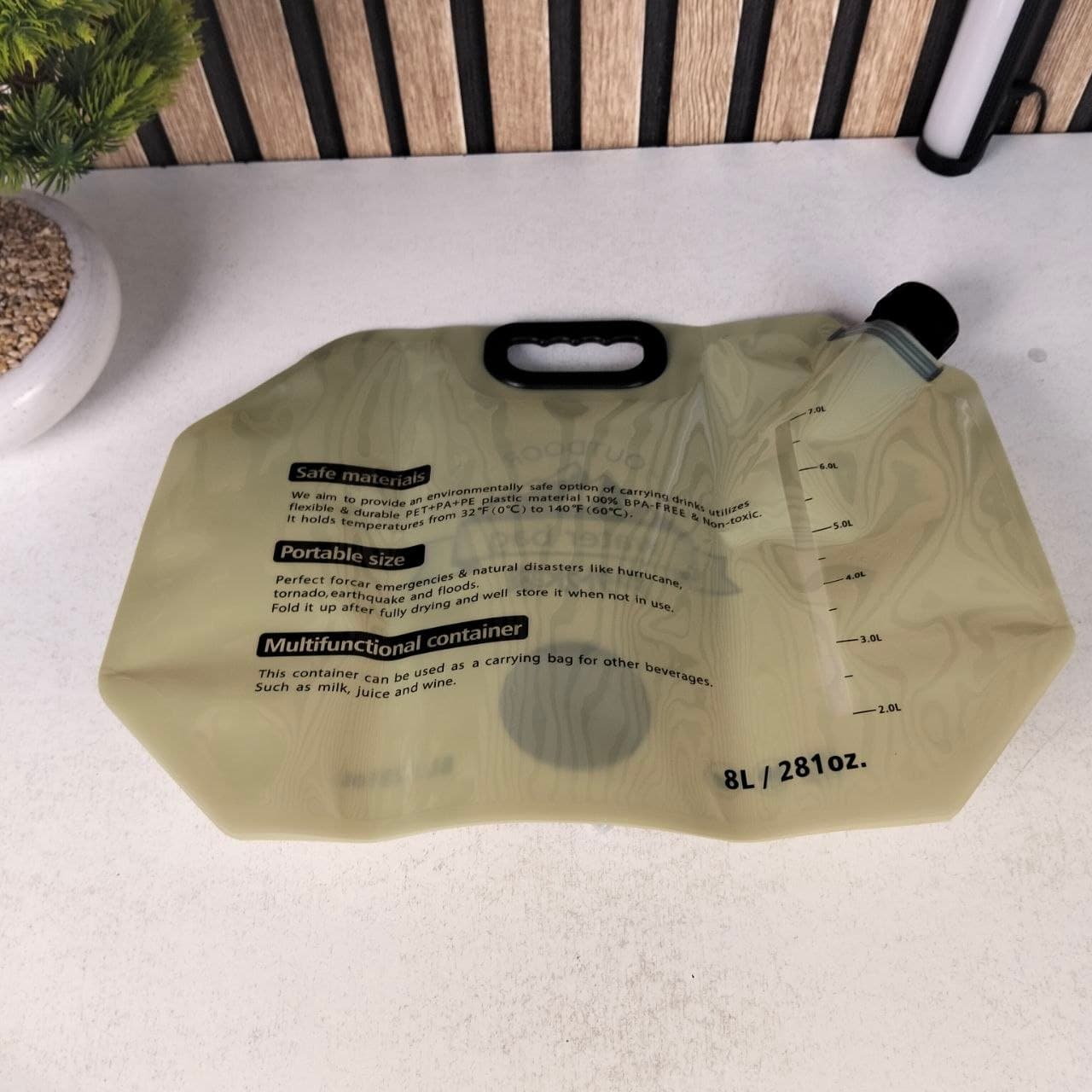 Réservoir d'Eau Pliable 8L Portable pour Camping et Randonnée - خزان مياه قابل للطي سعة 8 لتر للرحلات والخرجات - Camping et Randonnée - صورة حقيقية 15