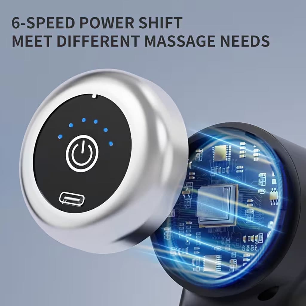 Pistolet de Massage Professionnel avec 9 Têtes Interchangeables pour Relaxation Totale - جهاز تدليك الجسم الاحترافي بـ 9 رؤوس لتدليك الأنسجة العميقة - Soins et Beauté - صورة 15
