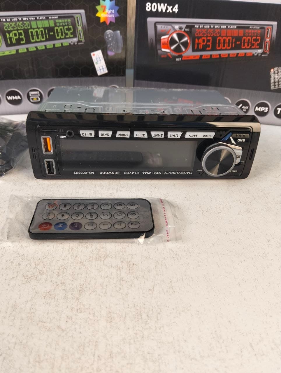 Autoradio Stéréo de Voiture 320W Bluetooth Mains-Libres, USB, SD et Lecteur MP3 - مسجل راديو السيارة بقوة 320 واط مع تقنية البلوتوث والتحكم عن بعد - Accessoires Auto/Moto - صورة حقيقية 9