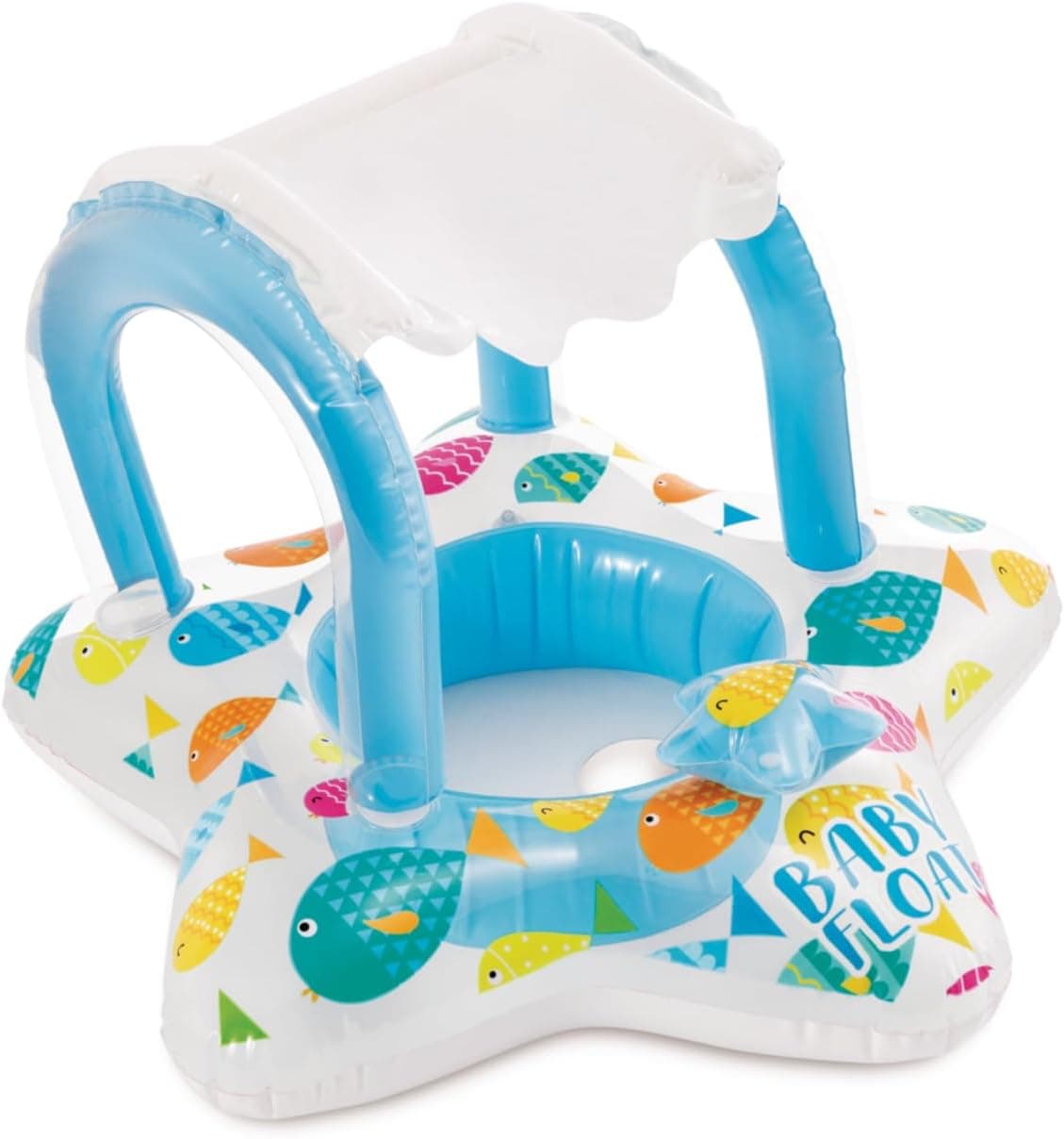 Bouée Siège Gonflable pour Bébé avec Parasol Anti-UV - Design Voiture INTEX 56573NP - عوامة السباحة المنفوخة للأطفال والرضع مع مظلة واقية من الشمس - Vacance & Loisir - صورة 2